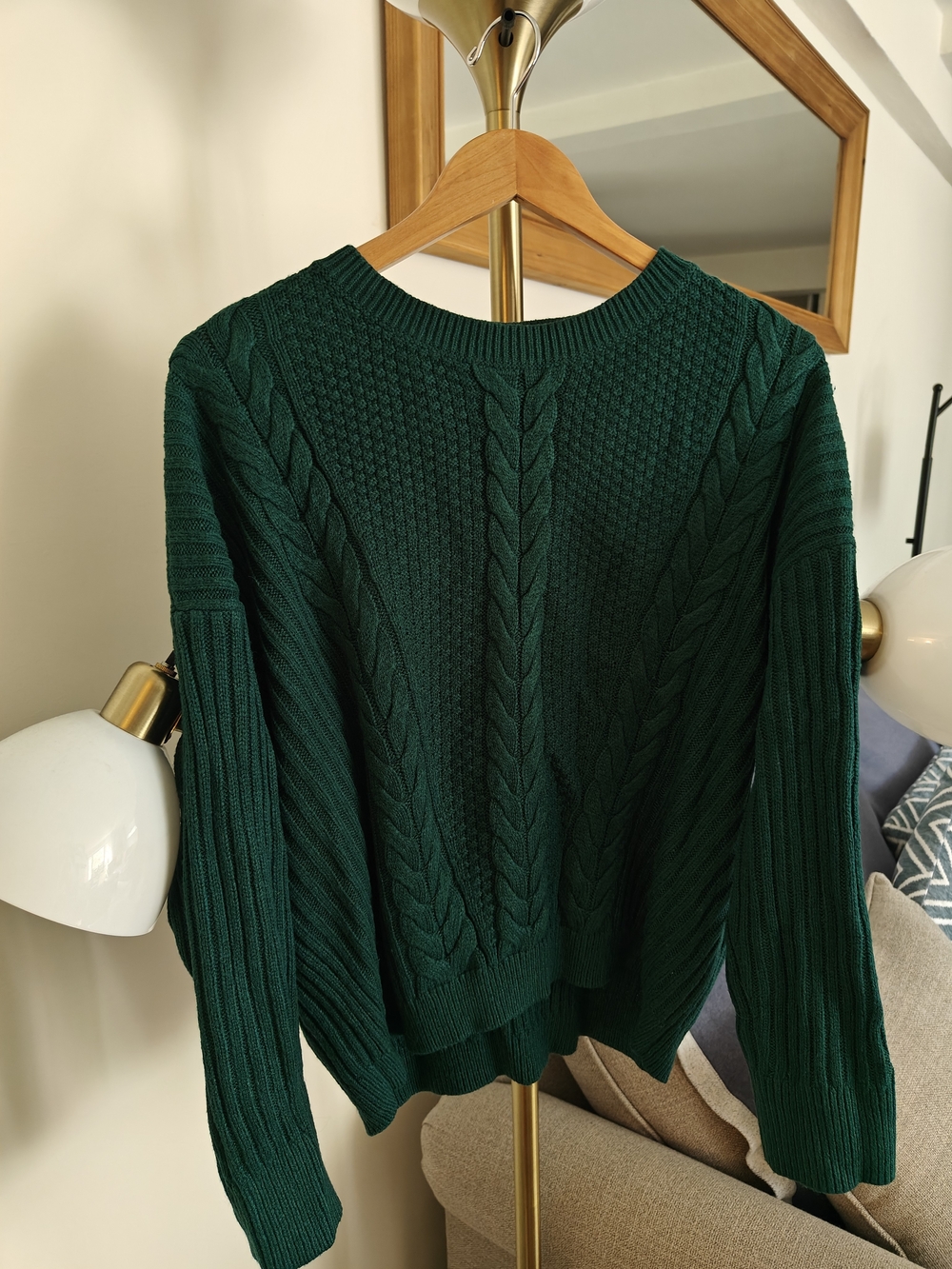 Tommy Hilfiger Dark Green Cable Knit Women's Sweater